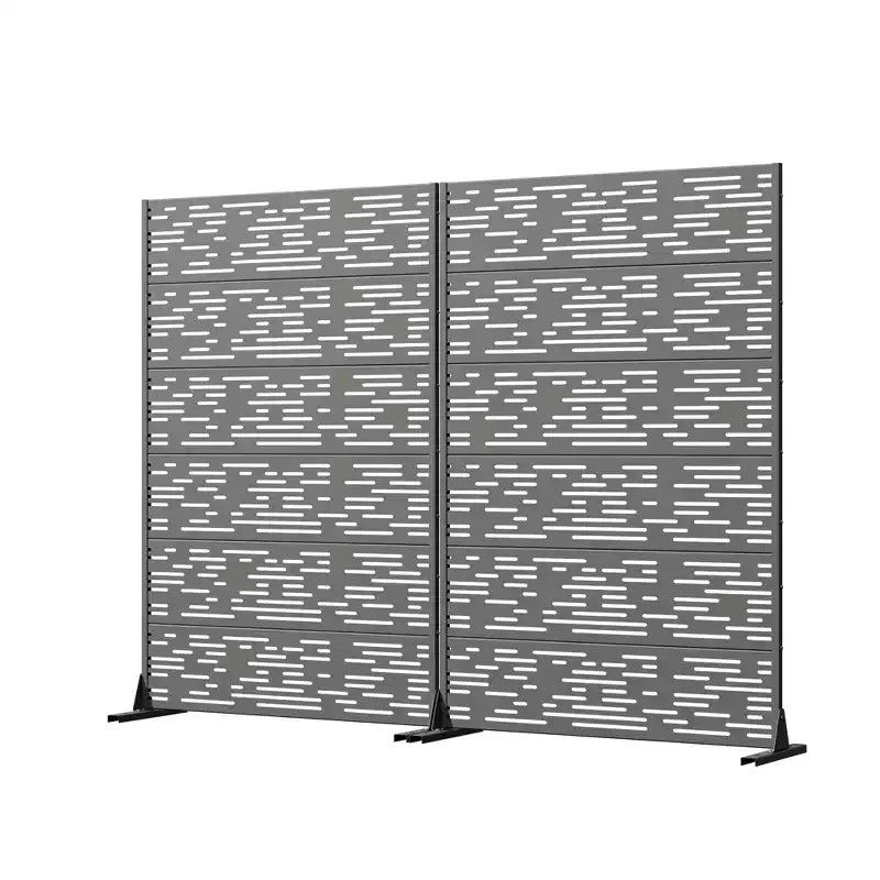 MAYEERTY Godfrey Light & Shadow B Paravent en acier galvanisé gris, 72x47x16, 6 panneaux double-face