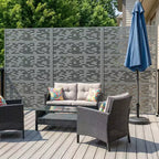 MAYEERTY Godfrey Light & Shadow B Paravent en acier galvanisé gris, 72x47x16, 6 panneaux double-face