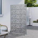 MAYEERTY Godfrey Light & Shadow B Paravent en acier galvanisé gris, 72x47x16, 6 panneaux double-face