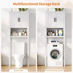 Organisateur de Salle de Bain Moderne Sur Toilette avec Étagères Réglables et Dispositif Anti-Basculement, Étagère de Rangement pour Toilettes Autoportante