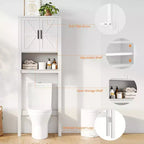 Organisateur de Salle de Bain Moderne Sur Toilette avec Étagères Réglables et Dispositif Anti-Basculement, Étagère de Rangement pour Toilettes Autoportante