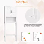 Organisateur de Salle de Bain Moderne Sur Toilette avec Étagères Réglables et Dispositif Anti-Basculement, Étagère de Rangement pour Toilettes Autoportante