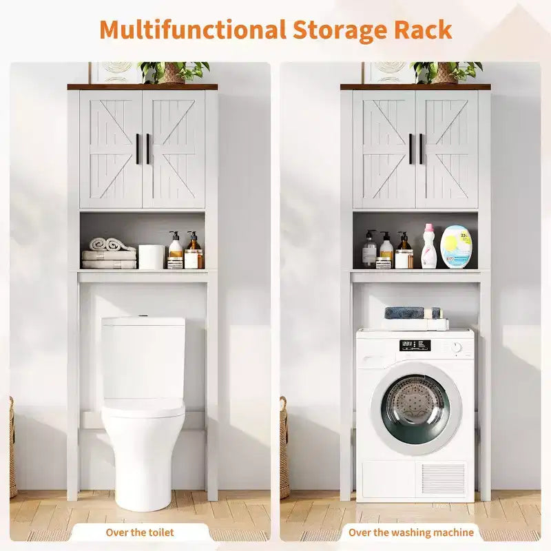 Organisateur de Salle de Bain Moderne Sur Toilette avec Étagères Réglables et Dispositif Anti-Basculement, Étagère de Rangement pour Toilettes Autoportante