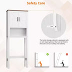 Organisateur de Salle de Bain Moderne Sur Toilette avec Étagères Réglables et Dispositif Anti-Basculement, Étagère de Rangement pour Toilettes Autoportante
