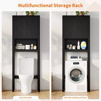 Organisateur de Salle de Bain Moderne Sur Toilette avec Étagères Réglables et Dispositif Anti-Basculement, Étagère de Rangement pour Toilettes Autoportante