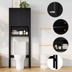 Organisateur de Salle de Bain Moderne Sur Toilette avec Étagères Réglables et Dispositif Anti-Basculement, Étagère de Rangement pour Toilettes Autoportante