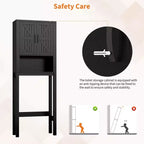 Organisateur de Salle de Bain Moderne Sur Toilette avec Étagères Réglables et Dispositif Anti-Basculement, Étagère de Rangement pour Toilettes Autoportante
