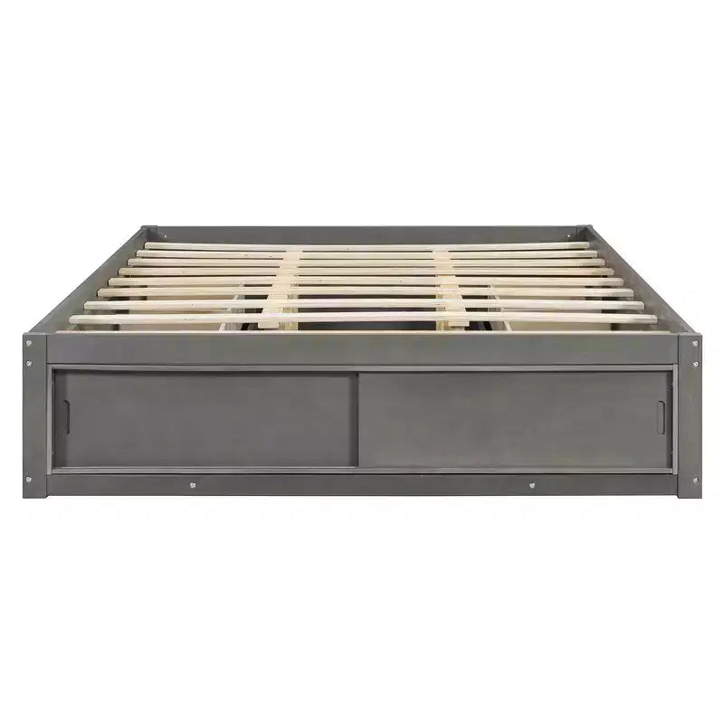 Cadre de lit plateforme Whisen Queen avec 4 tiroirs de rangement et rangement dans le pied de lit