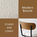 Ensemble de salle à manger 5 pièces, table ronde de 40 pouces en bois noir et chaises rembourrées en boucle avec dossier en frêne pour salle à manger - Panipeachy