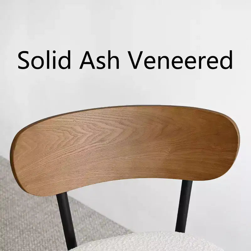 Ensemble de salle à manger 5 pièces, table ronde de 40 pouces en bois noir et chaises rembourrées en boucle avec dossier en frêne pour salle à manger - Panipeachy