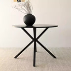 Ensemble de salle à manger 5 pièces, table ronde de 40 pouces en bois noir et chaises rembourrées en boucle avec dossier en frêne pour salle à manger - Panipeachy