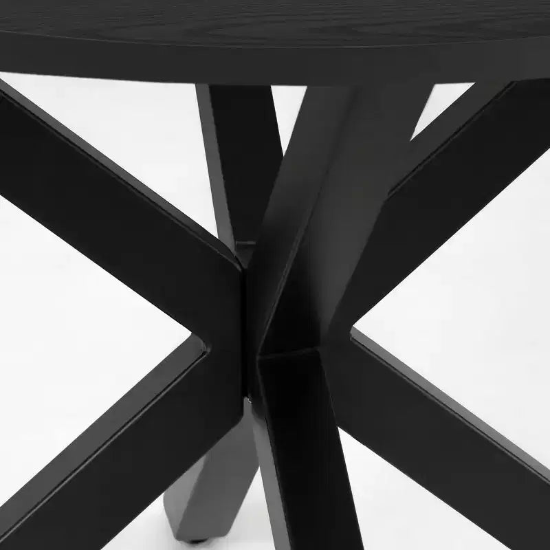 Ensemble de salle à manger 5 pièces, table ronde de 40 pouces en bois noir et chaises rembourrées en boucle avec dossier en frêne pour salle à manger - Panipeachy