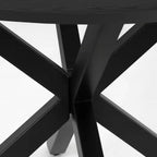 Ensemble de salle à manger 5 pièces, table ronde de 40 pouces en bois noir et chaises rembourrées en boucle avec dossier en frêne pour salle à manger - Panipeachy