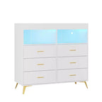 Commode bébé transformable 6 tiroirs avec plateau à langer et matelas – Commode de chambre d'enfant moderne pour articles essentiels de bébé, conception compatible technologie