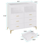 Commode bébé transformable 6 tiroirs avec plateau à langer et matelas – Commode de chambre d'enfant moderne pour articles essentiels de bébé, conception compatible technologie