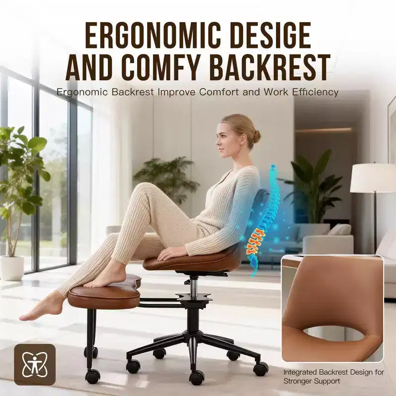 Chaise ergonomique à genoux, avec roulettes et support lombaire, chaise de méditation yoga réglable en hauteur, pour la maison