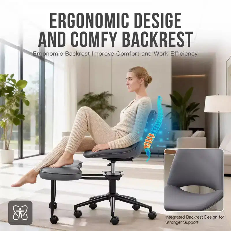 Chaise ergonomique à genoux, avec roulettes et support lombaire, chaise de méditation yoga réglable en hauteur, pour la maison