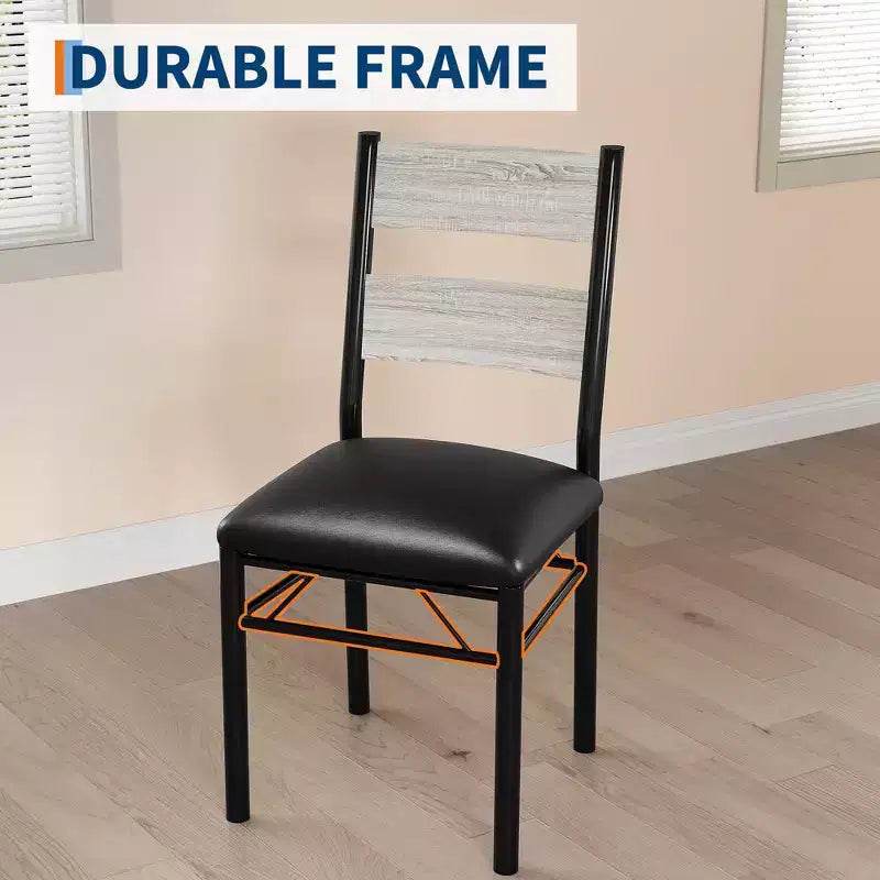 Ensemble de salle à manger Garvee pour 2 personnes avec protège-coins, ensemble de table de salle à manger pour 2 avec chaises rembourrées pour cuisine, appartement, gris rétro