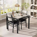 Ensemble de salle à manger Garvee pour 2 personnes avec protège-coins, ensemble de table de salle à manger pour 2 avec chaises rembourrées pour cuisine, appartement, gris rétro