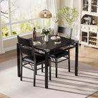 Ensemble de salle à manger Garvee pour 2 personnes avec protège-coins, ensemble de table de salle à manger pour 2 avec chaises rembourrées pour cuisine, appartement, gris rétro