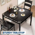 Ensemble de salle à manger Garvee pour 2 personnes avec protège-coins, ensemble de table de salle à manger pour 2 avec chaises rembourrées pour cuisine, appartement, gris rétro
