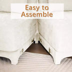 Homy Casa Canapé 3 places en chenille avec pouf mobile, canapé sectionnel modulable rembourré pour salon