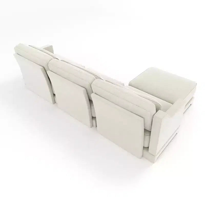 Homy Casa Canapé 3 places en chenille avec pouf mobile, canapé sectionnel modulable rembourré pour salon