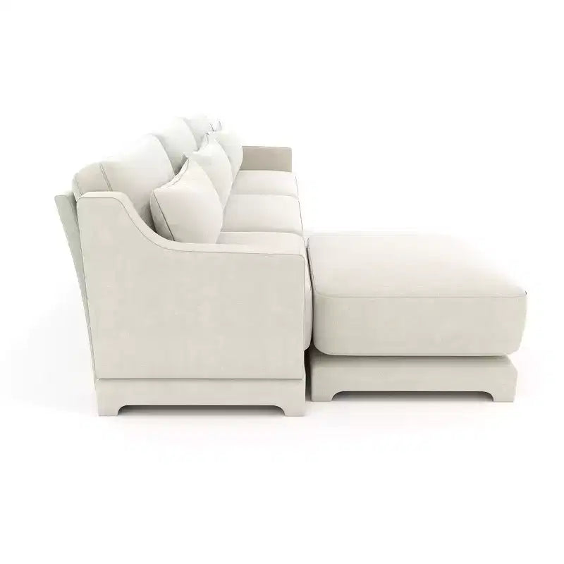 Homy Casa Canapé 3 places en chenille avec pouf mobile, canapé sectionnel modulable rembourré pour salon