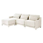 Homy Casa Canapé 3 places en chenille avec pouf mobile, canapé sectionnel modulable rembourré pour salon