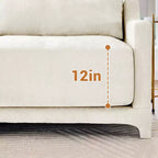 Homy Casa Canapé 3 places en chenille avec pouf mobile, canapé sectionnel modulable rembourré pour salon