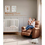 Fauteuil inclinable à bascule surdimensionné pivotant à 360° avec massage réglable, fauteuil confort inclinable en cuir PU pour chambre de bébé, chambre à coucher, salon