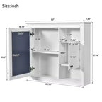 Meuble de salle de bain mural GDFStudio Tanner 32'' avec miroir et 3 étagères