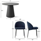 Ensemble table à manger ronde 5 pièces, table à trépied 35 et chaises d'appoint rembourrées pour cuisine ou petite salle à manger-Panipeachy