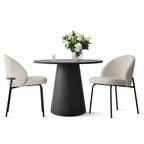 Ensemble table à manger ronde 5 pièces, table à trépied 35 et chaises d'appoint rembourrées pour cuisine ou petite salle à manger-Panipeachy