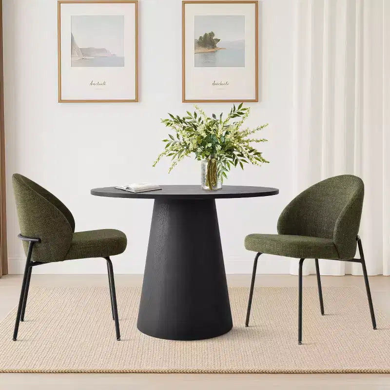 Ensemble table à manger ronde 5 pièces, table à trépied 35 et chaises d'appoint rembourrées pour cuisine ou petite salle à manger-Panipeachy