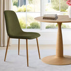 Ensemble de salle à manger rond 3 pièces, table à piédestal aspect bois de 87,6 cm et chaises incurvées sans accoudoirs rembourrées, idéal pour les petits espaces - Panipeachy