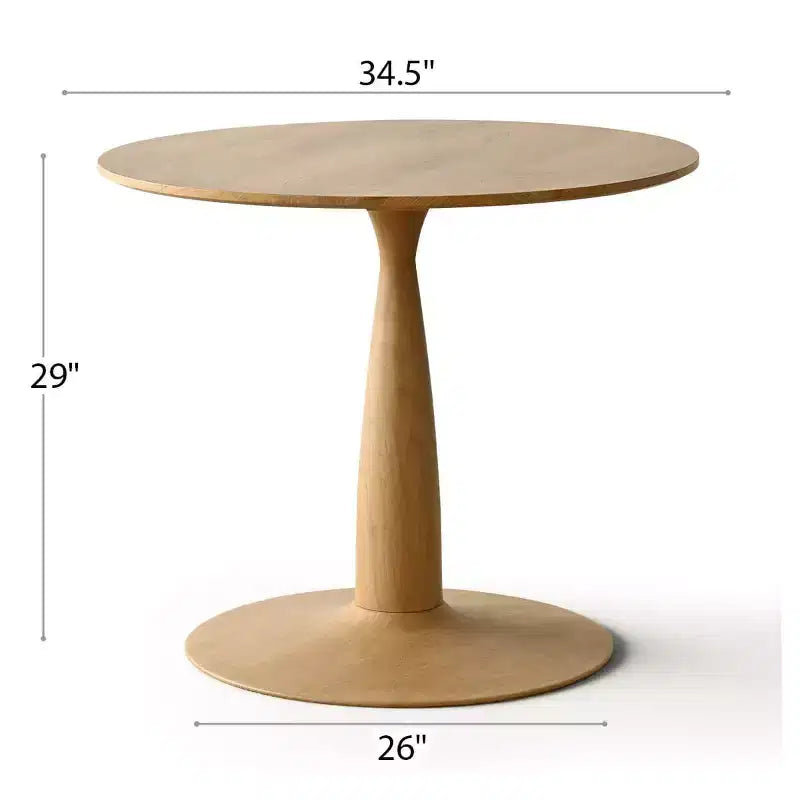 Ensemble de salle à manger rond 3 pièces, table à piédestal aspect bois de 87,6 cm et chaises incurvées sans accoudoirs rembourrées, idéal pour les petits espaces - Panipeachy