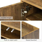 Meuble à chaussures Lantine avec portes et pieds en bois, étagère à chaussures de ferme à 5 niveaux avec 4 étagères réglables pour entrée, foyer, couloir, marron rustique