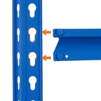 Étagères de rangement de garage à 5 niveaux, étagère métallique de 2500 livres pour garage, industrie, entrepôt, cuisine, placard, 60 L x 24 P x 71 H, bleu
