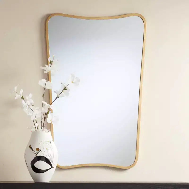 Lot de 2 miroirs muraux Uttermost Segundo en métal laiton 22 x 34