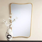 Lot de 2 miroirs muraux Uttermost Segundo en métal laiton 22 x 34