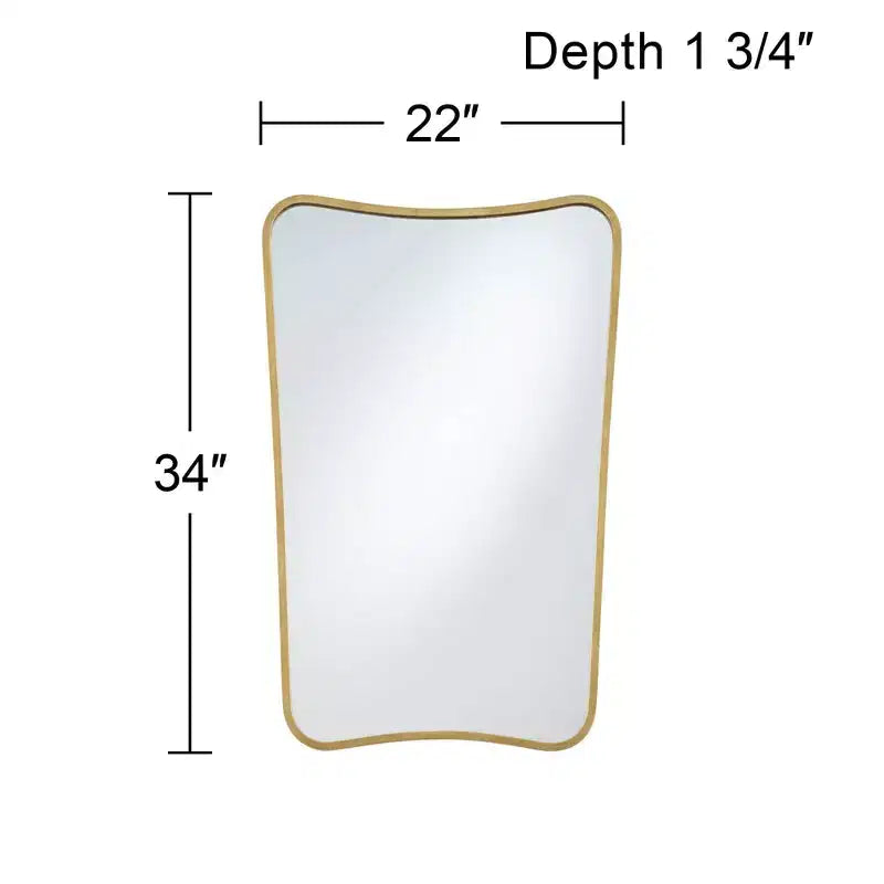 Lot de 2 miroirs muraux Uttermost Segundo en métal laiton 22 x 34