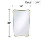 Lot de 2 miroirs muraux Uttermost Segundo en métal laiton 22 x 34