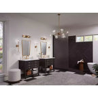 Lot de 2 miroirs muraux Uttermost Segundo en métal laiton 22 x 34