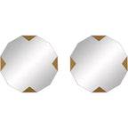 Possini Euro Design Drayden Gold 31 x 31 Triangles Wall Mirrors Set of 2