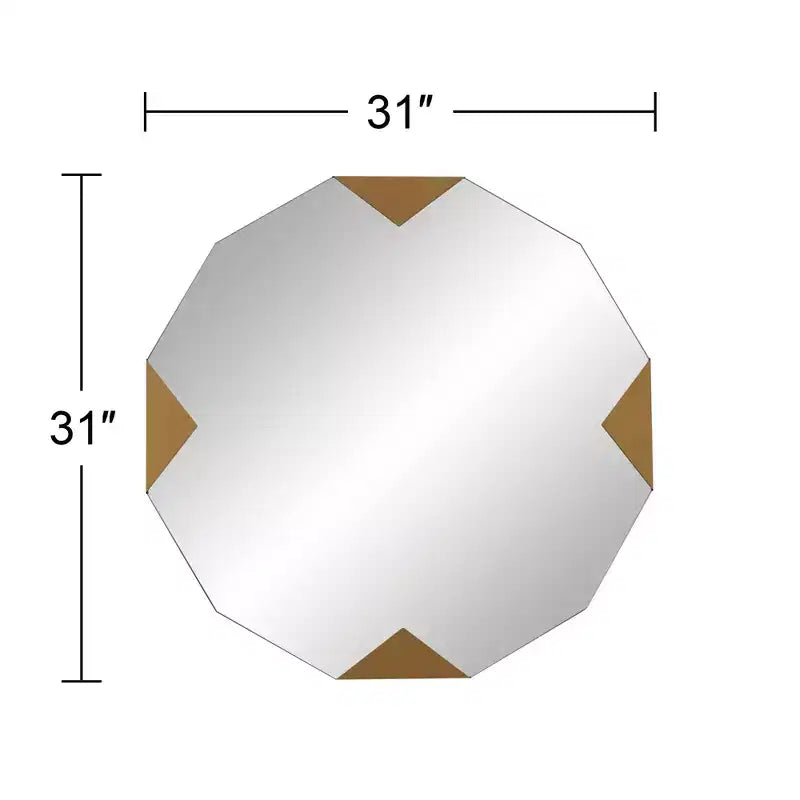 Lot de 2 miroirs muraux Possini Euro Design Drayden Gold 31 x 31 triangles