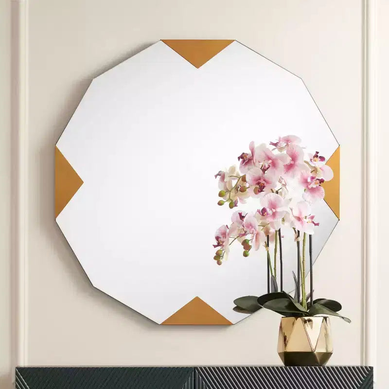 Lot de 2 miroirs muraux Possini Euro Design Drayden Gold 31 x 31 triangles