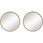 Uttermost Greta Faux Wood 34 Round Wall Mirrors Set of 2