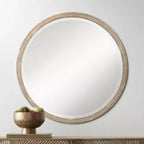 Lot de 2 miroirs muraux ronds Uttermost Greta Faux Bois de 86 cm