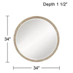 Lot de 2 miroirs muraux ronds Uttermost Greta Faux Bois de 86 cm